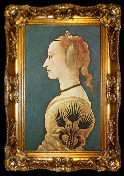 framed  BALDOVINETTI, Alessio Portrait of a Lady in Yellow gg, ta009-2